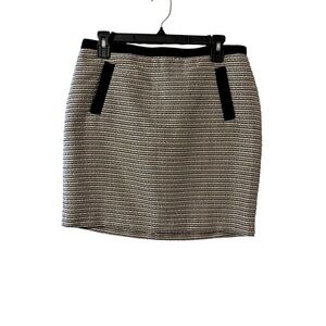 LOFT Black and Cream Metallic Pencil Skirt Size 10P